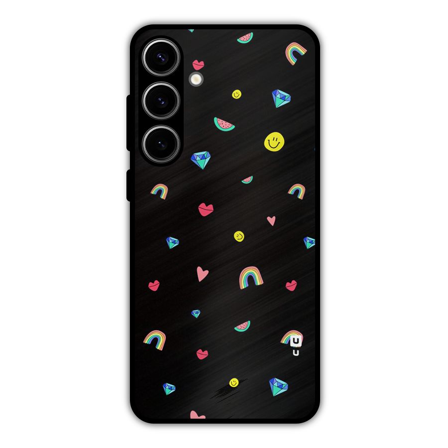Cute Multicolor Shapes Metal Back Case for Galaxy S24 Plus