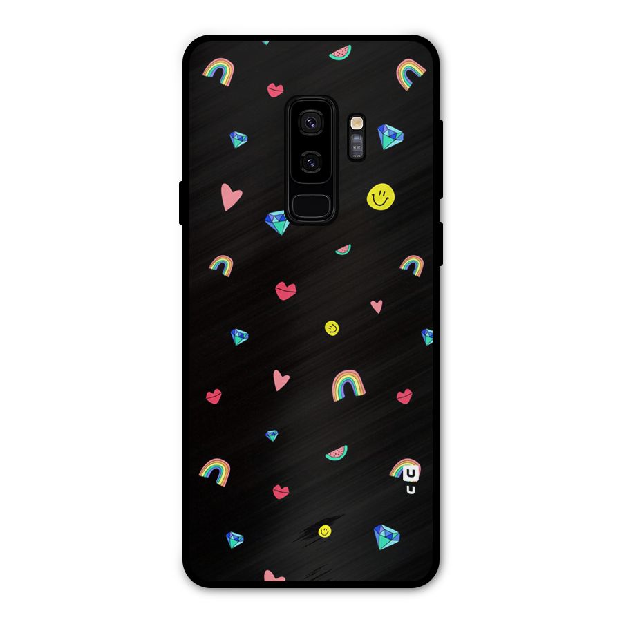 Cute Multicolor Shapes Metal Back Case for Galaxy S9 Plus