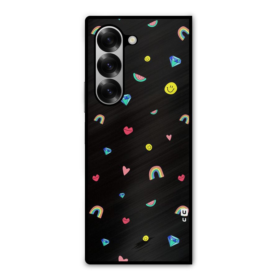 Cute Multicolor Shapes Metal Back Case for Galaxy Z Fold6