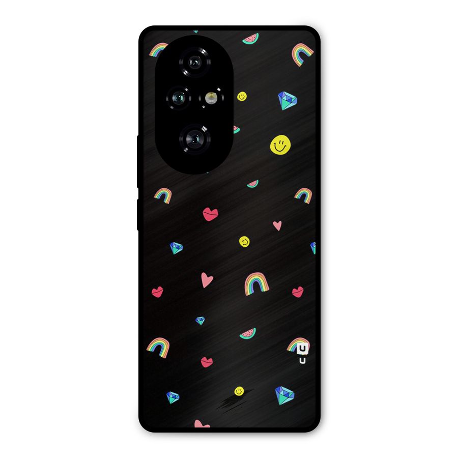 Cute Multicolor Shapes Metal Back Case for Honor 200 Pro