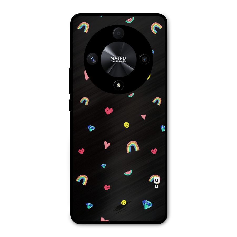 Cute Multicolor Shapes Metal Back Case for Honor X9b