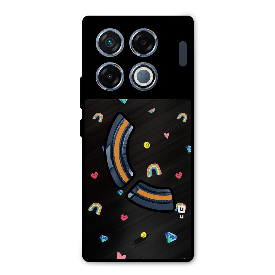 Cute Multicolor Shapes Metal Back Case for Infinix GT 20 Pro