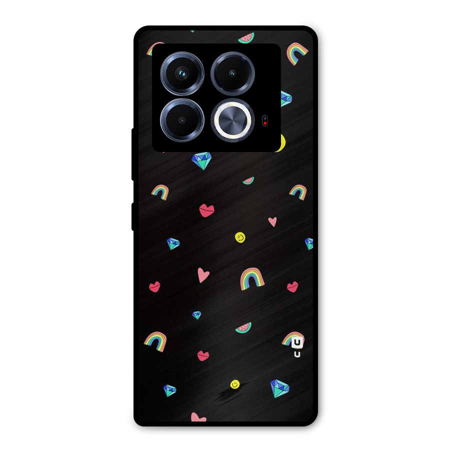 Cute Multicolor Shapes Metal Back Case for Infinix Note 40 5G