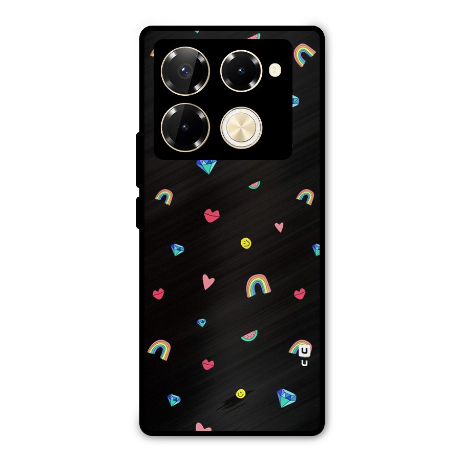 Cute Multicolor Shapes Metal Back Case for Infinix Note 40 Pro Plus