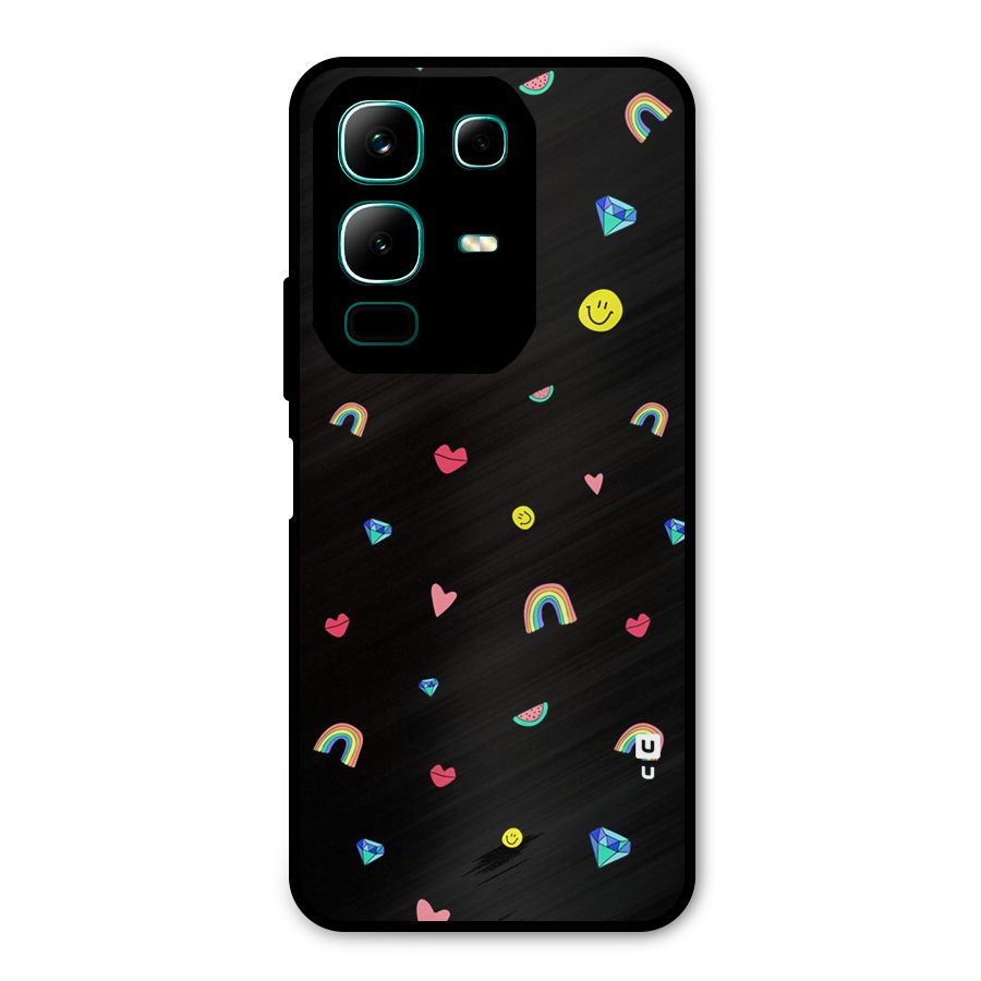 Cute Multicolor Shapes Metal Back Case for Infinix Note 50x