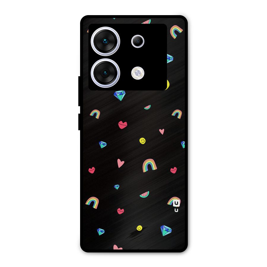Cute Multicolor Shapes Metal Back Case for Infinix Zero 30 5G