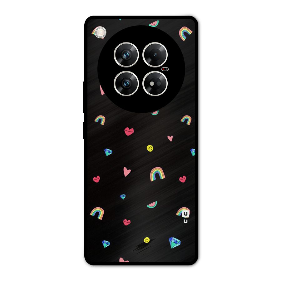Cute Multicolor Shapes Metal Back Case for Infinix Zero 40 5G