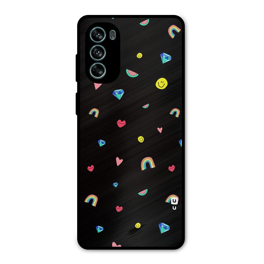 Cute Multicolor Shapes Metal Back Case for Moto G62