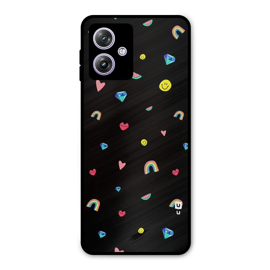 Cute Multicolor Shapes Metal Back Case for Moto G64
