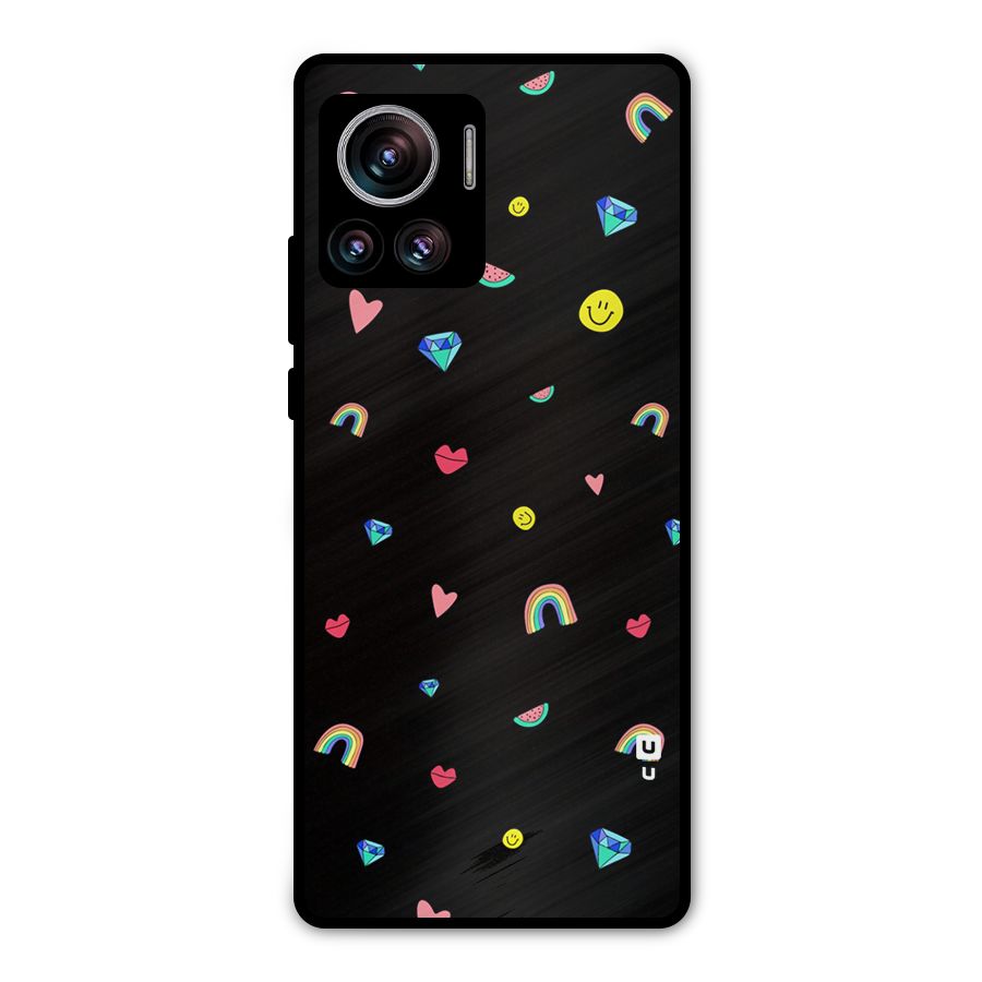 Cute Multicolor Shapes Metal Back Case for Motorola Edge 30 Ultra