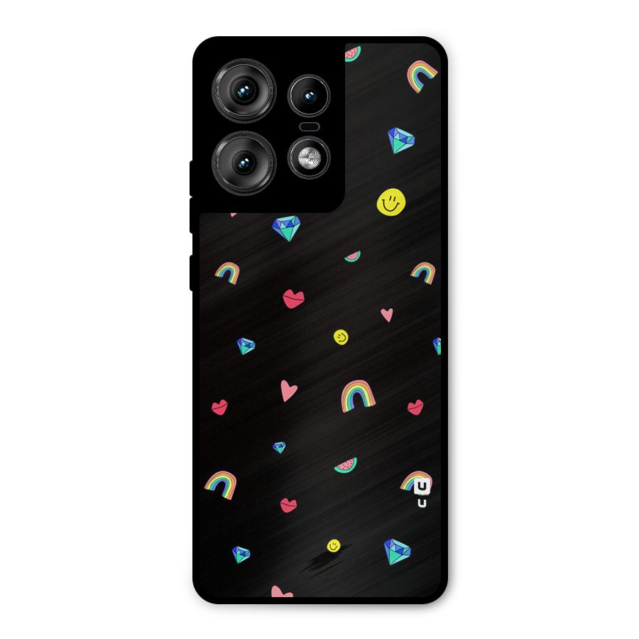 Cute Multicolor Shapes Metal Back Case for Motorola Edge 50 Pro