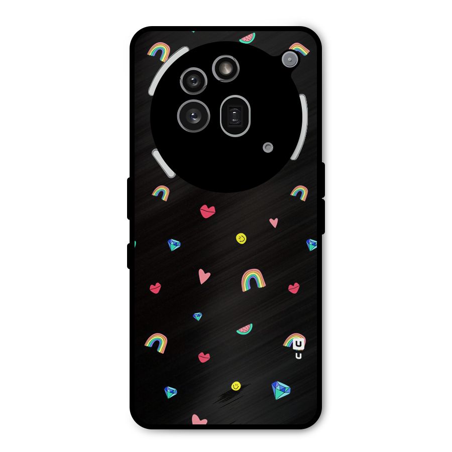 Cute Multicolor Shapes Metal Back Case for Nothing Phone 3a Pro