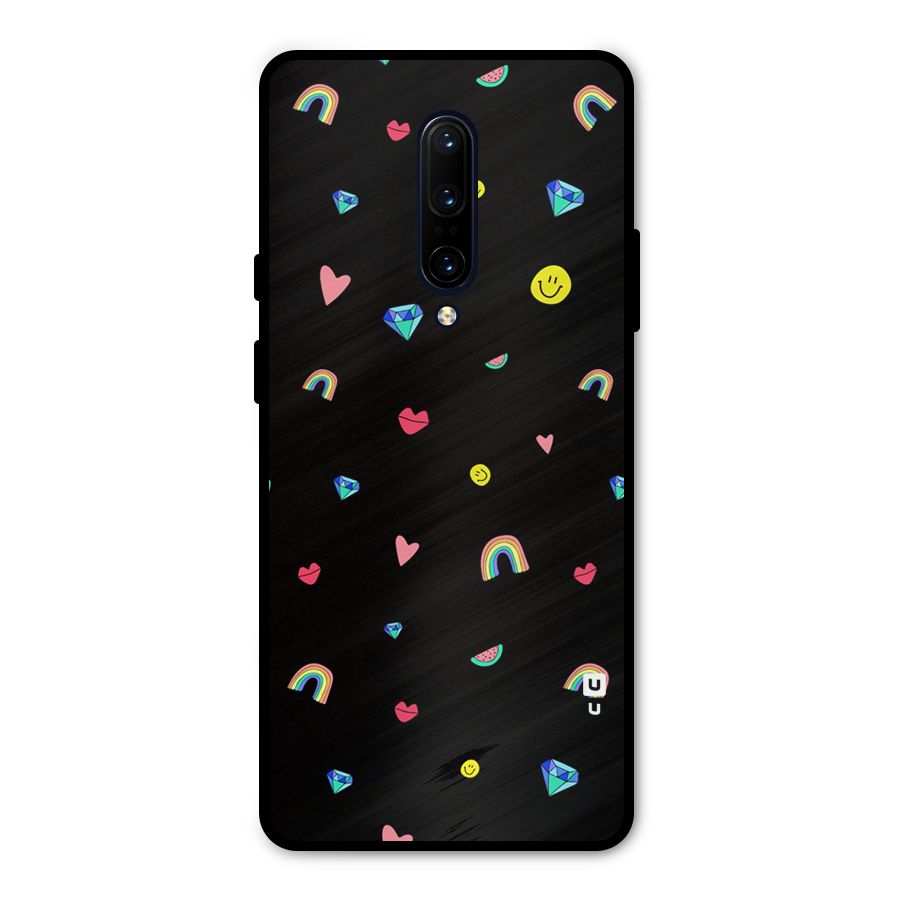 Cute Multicolor Shapes Metal Back Case for OnePlus 7 Pro