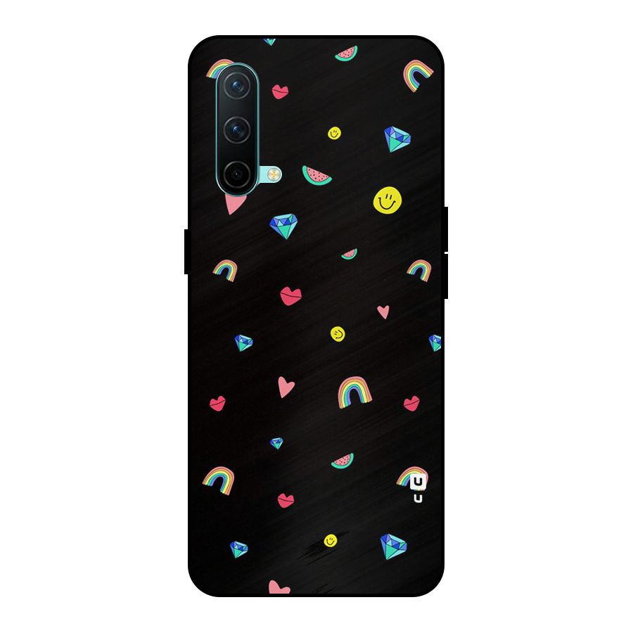 Cute Multicolor Shapes Metal Back Case for OnePlus Nord CE 5G