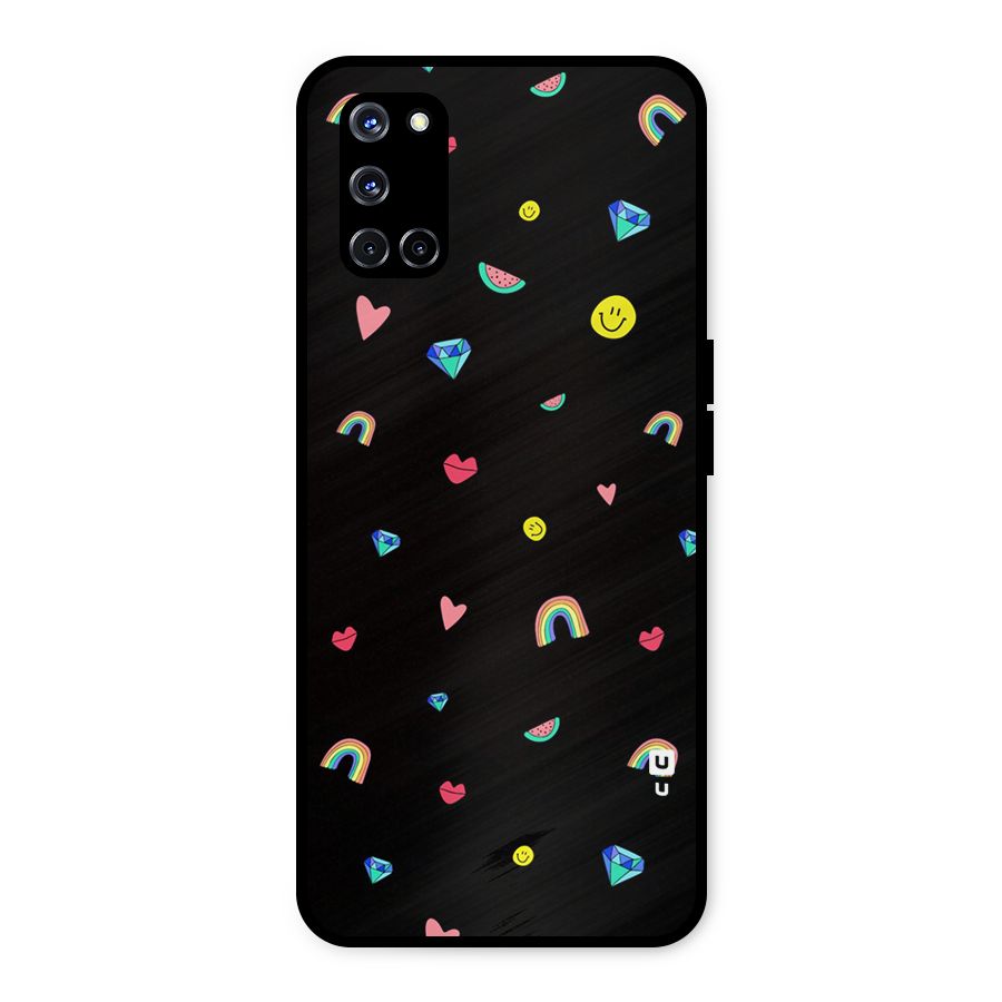Cute Multicolor Shapes Metal Back Case for Oppo A52