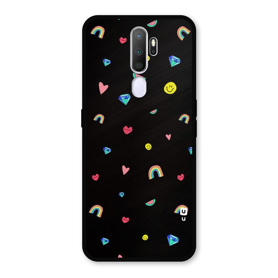 Cute Multicolor Shapes Metal Back Case for Oppo A5 (2020)