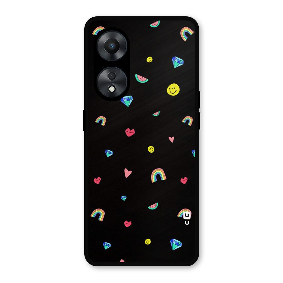 Cute Multicolor Shapes Metal Back Case for Oppo A78