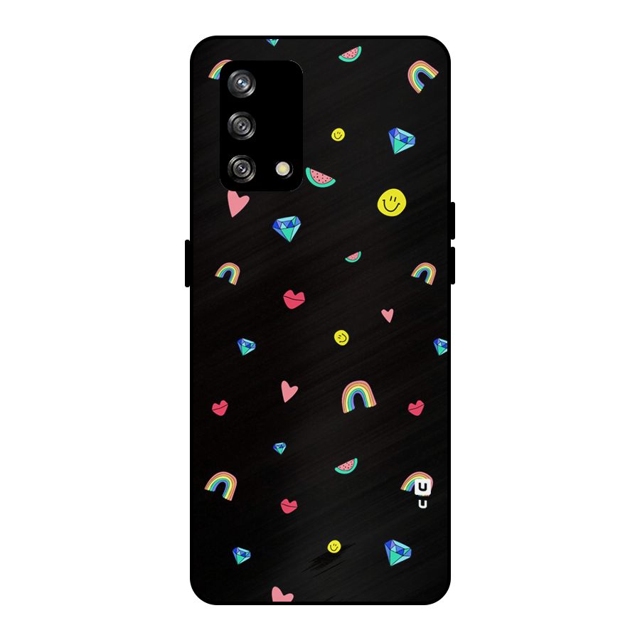 Cute Multicolor Shapes Metal Back Case for Oppo F19