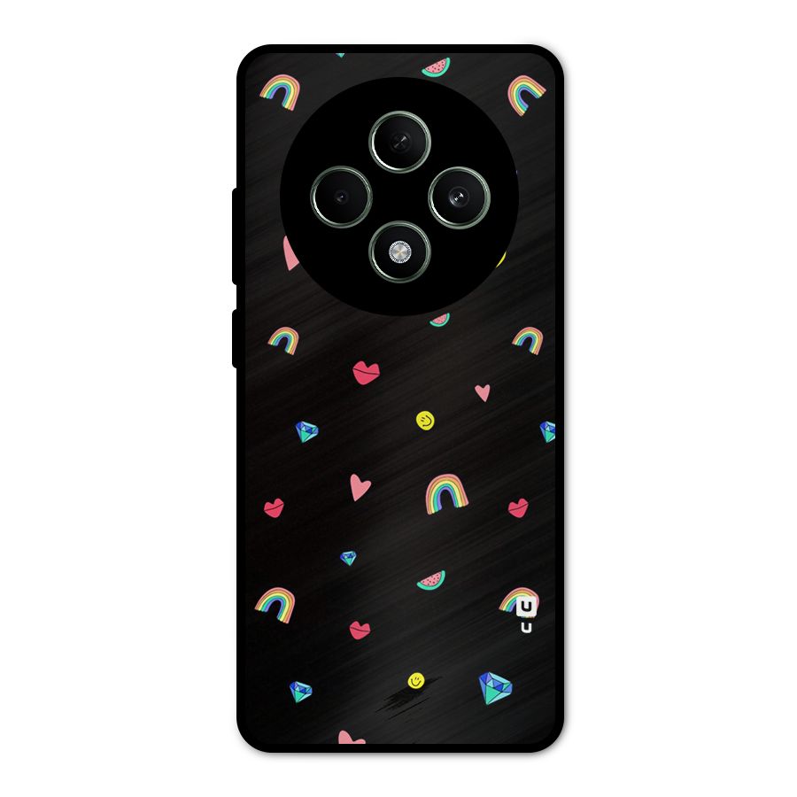 Cute Multicolor Shapes Metal Back Case for Oppo F27