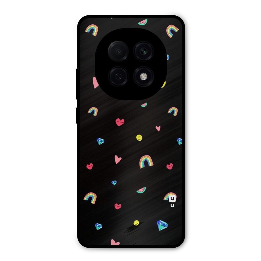 Cute Multicolor Shapes Metal Back Case for Oppo F29 Pro
