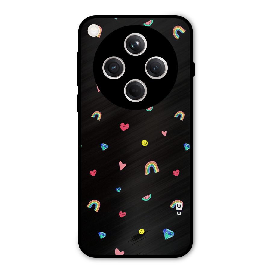 Cute Multicolor Shapes Metal Back Case for Oppo Find X8