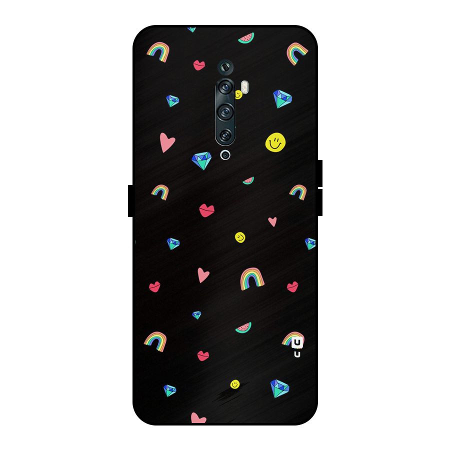 Cute Multicolor Shapes Metal Back Case for Oppo Reno2 F