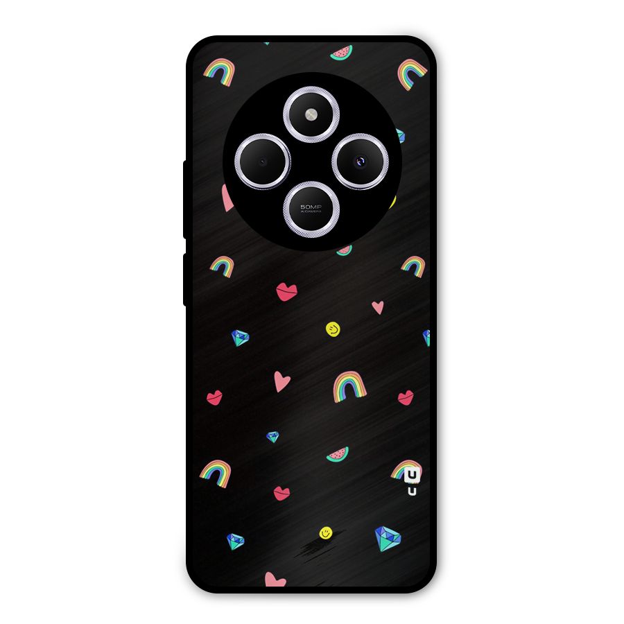 Cute Multicolor Shapes Metal Back Case for Poco C75 5G