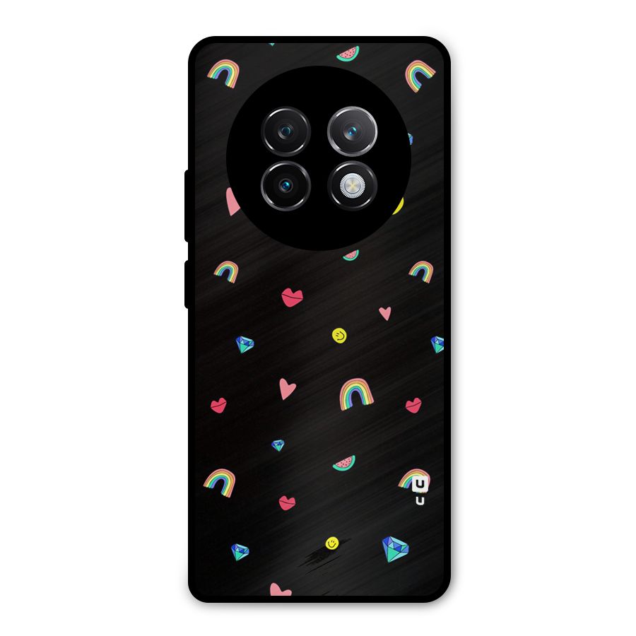 Cute Multicolor Shapes Metal Back Case for Realme 13 Plus