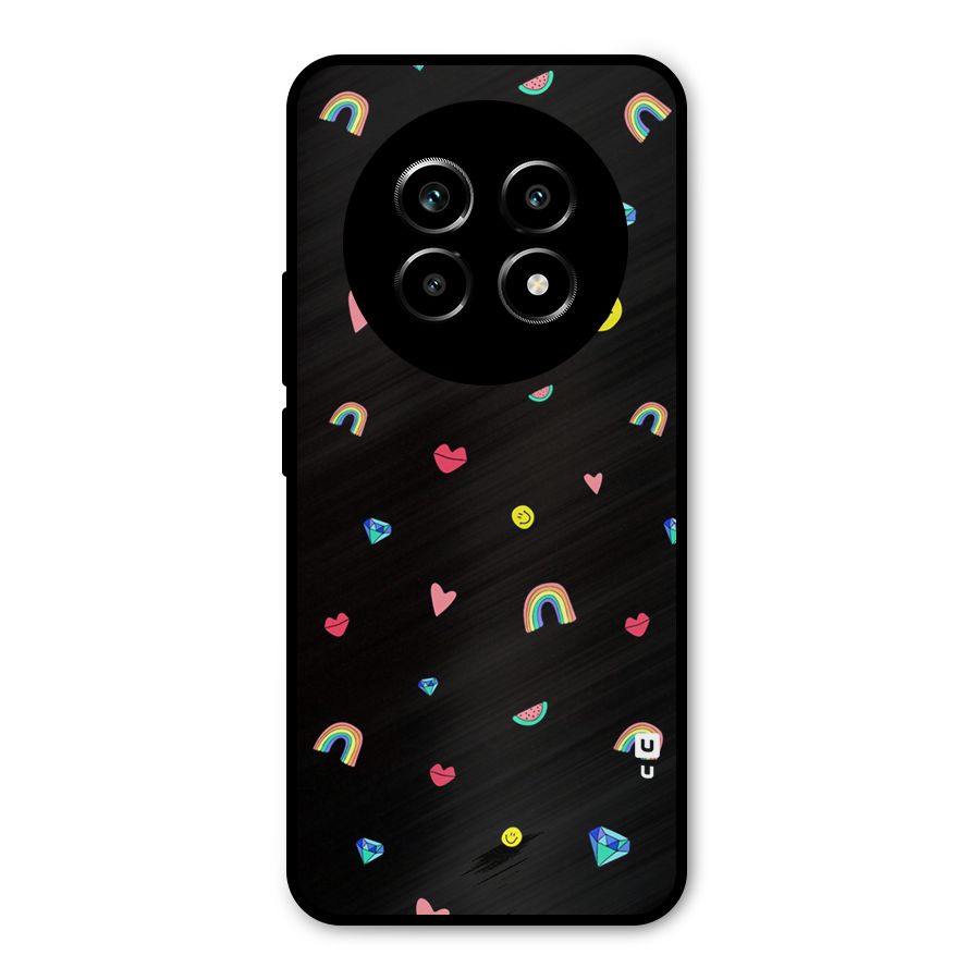 Cute Multicolor Shapes Metal Back Case for Realme 13 Pro