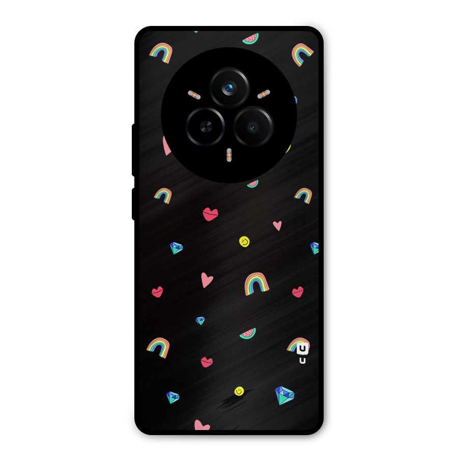 Cute Multicolor Shapes Metal Back Case for Realme 14 Pro
