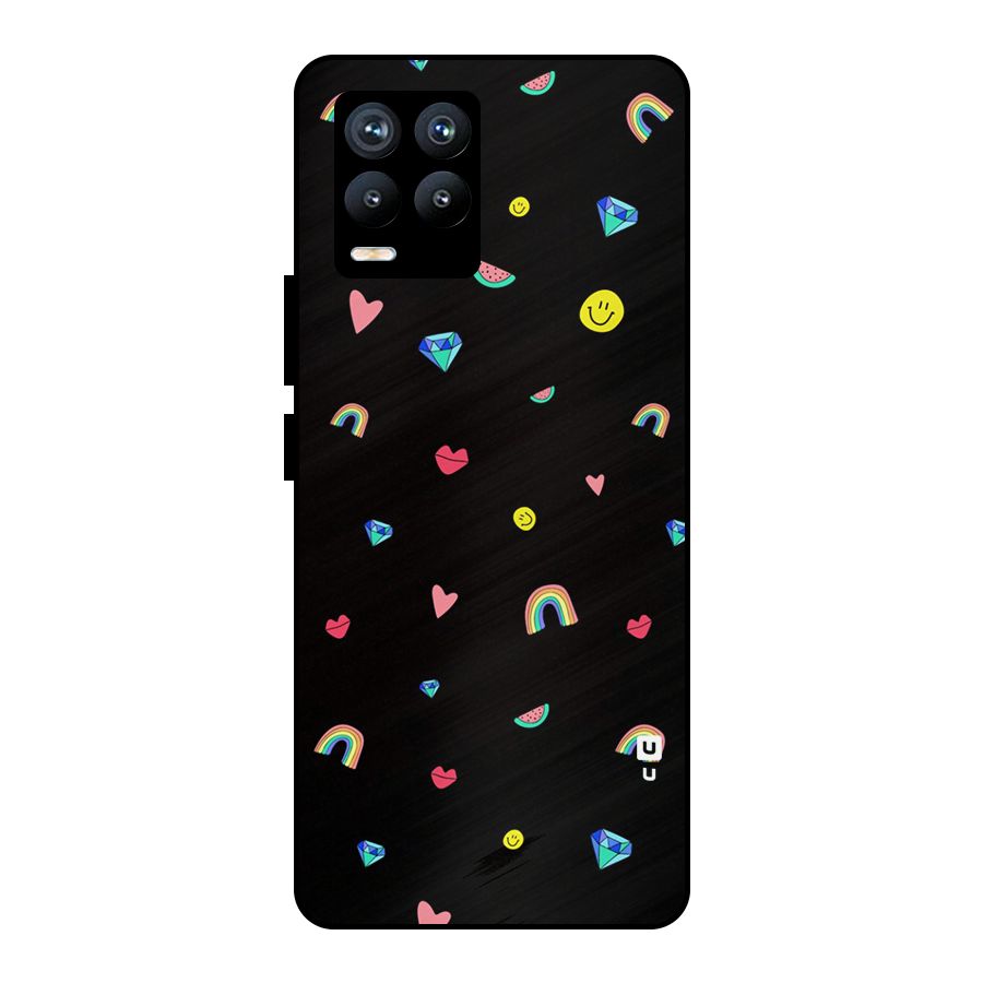 Cute Multicolor Shapes Metal Back Case for Realme 8 Pro