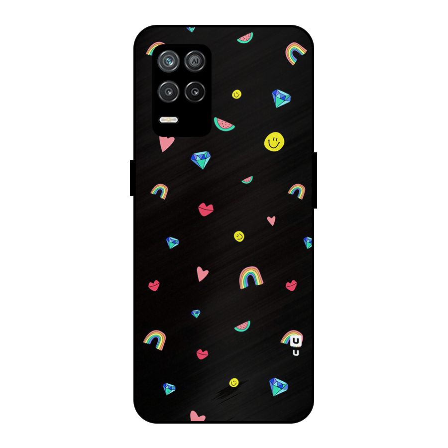 Cute Multicolor Shapes Metal Back Case for Realme 9 5G