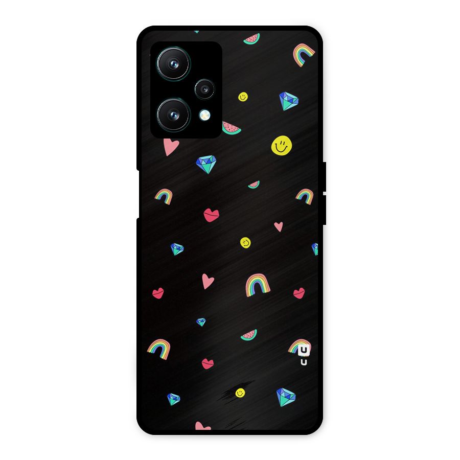 Cute Multicolor Shapes Metal Back Case for Realme 9 Pro 5G