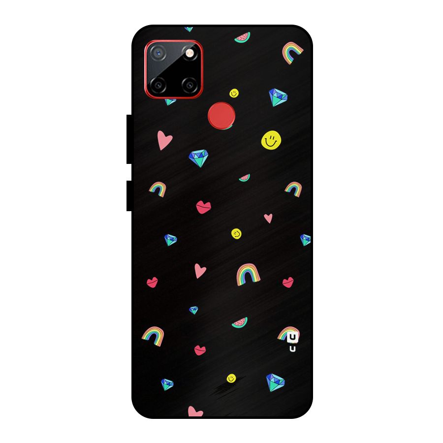 Cute Multicolor Shapes Metal Back Case for Realme C12