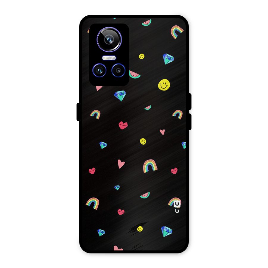 Cute Multicolor Shapes Metal Back Case for Realme GT Neo 3