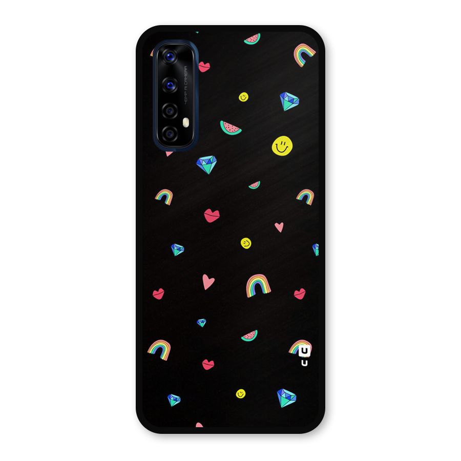 Cute Multicolor Shapes Metal Back Case for Realme Narzo 20 Pro