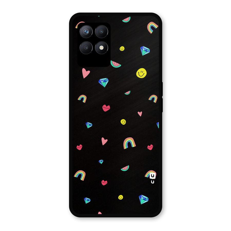 Cute Multicolor Shapes Metal Back Case for Realme Narzo 50