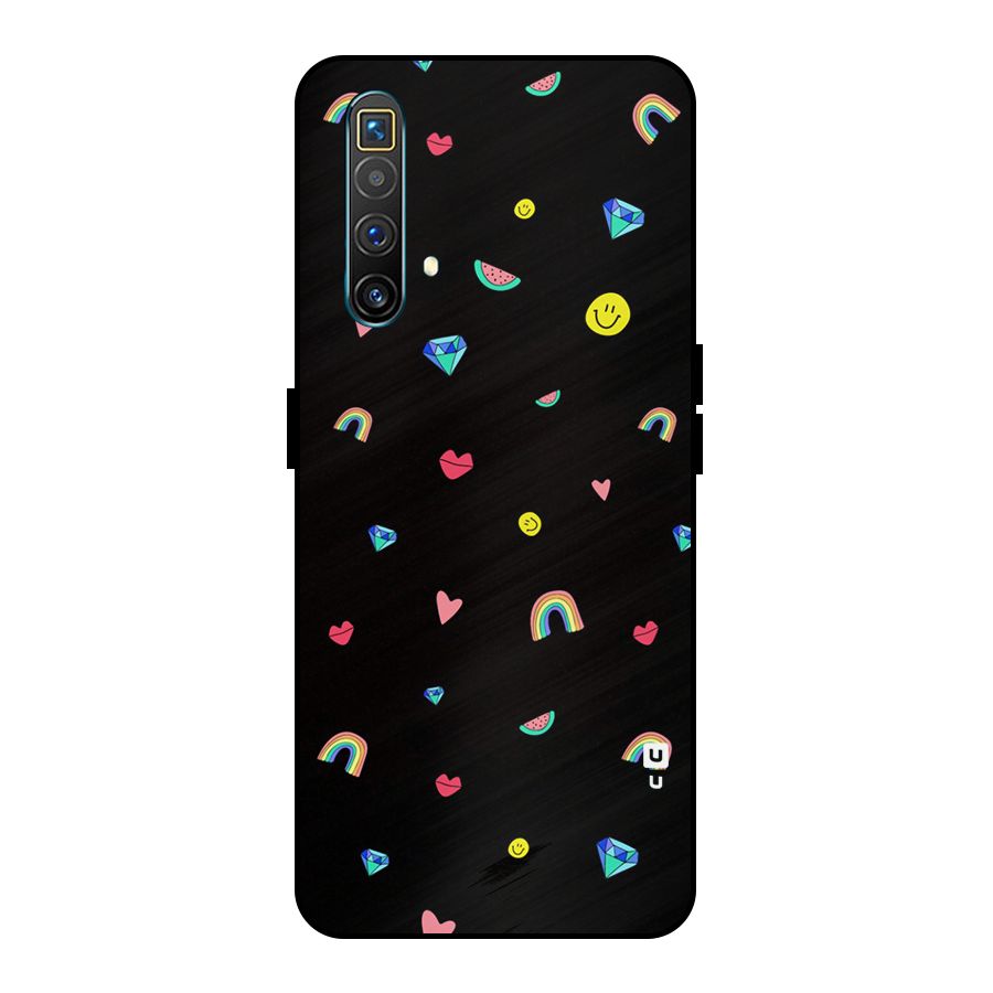Cute Multicolor Shapes Metal Back Case for Realme X3