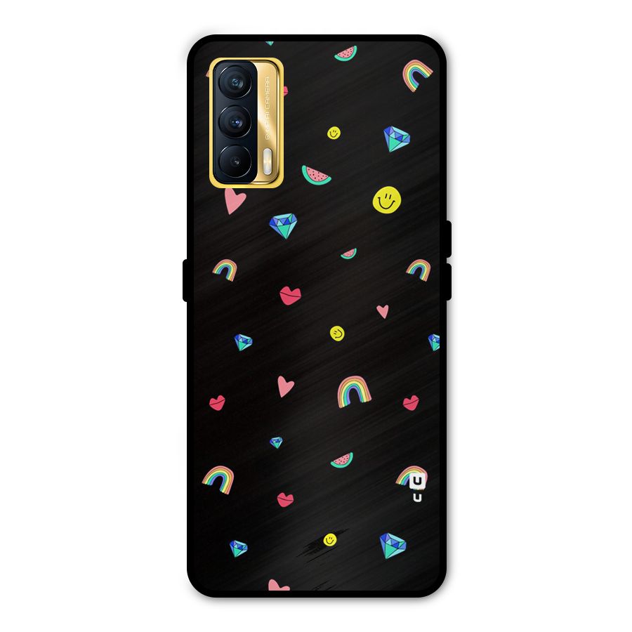 Cute Multicolor Shapes Metal Back Case for Realme X7