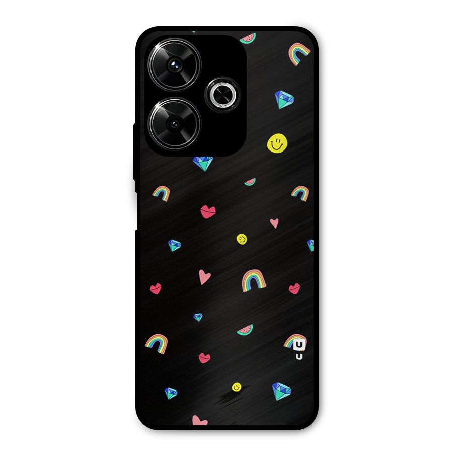 Cute Multicolor Shapes Metal Back Case for Redmi 13 5G