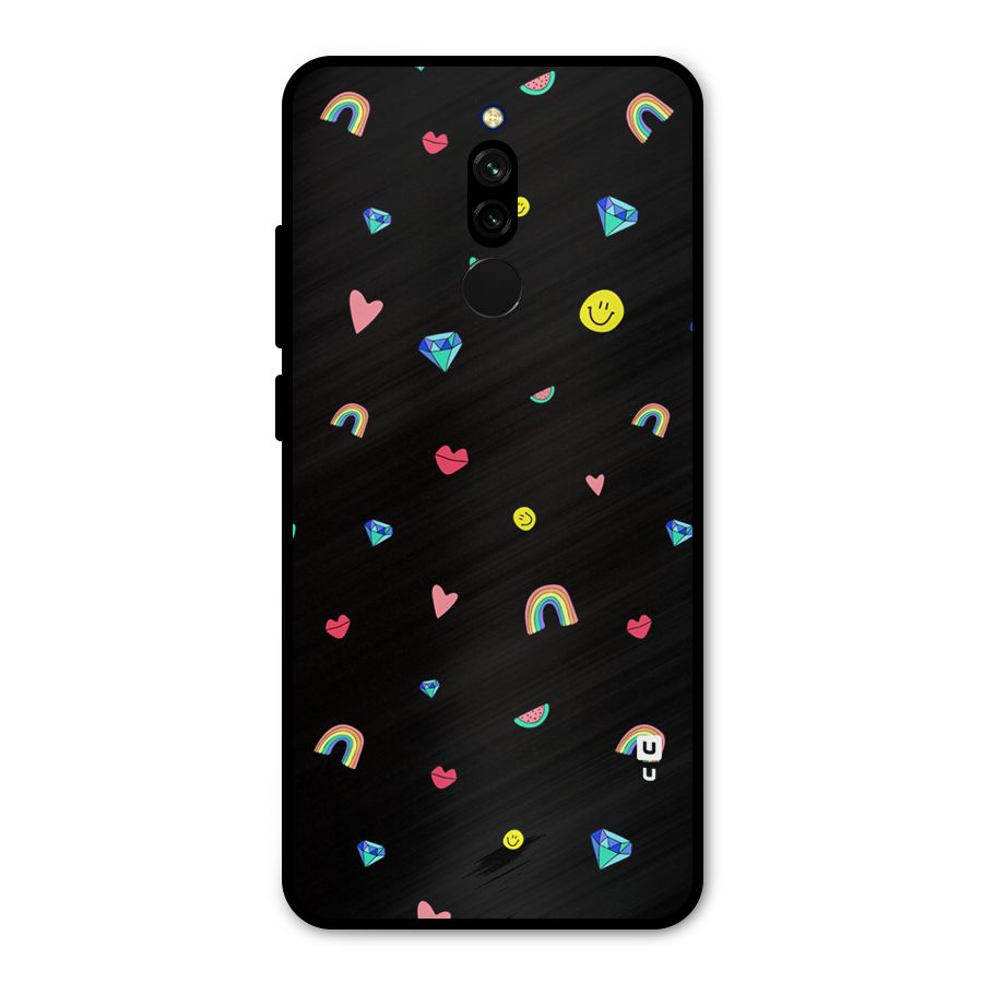 Cute Multicolor Shapes Metal Back Case for Redmi 8