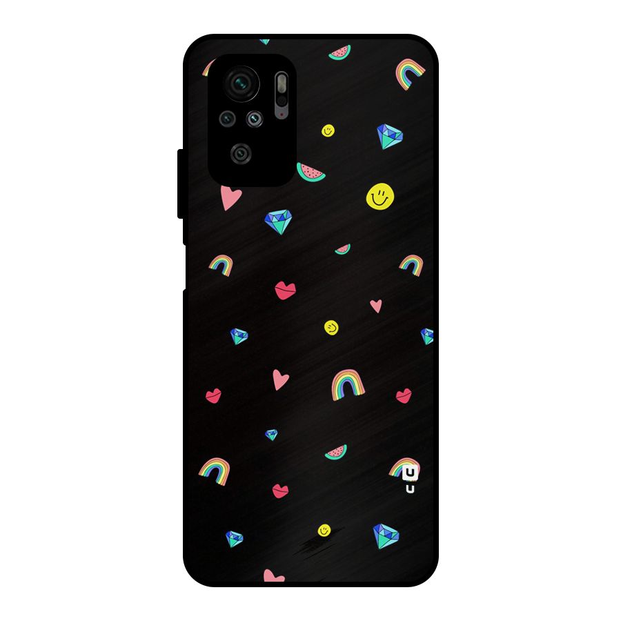 Cute Multicolor Shapes Metal Back Case for Redmi Note 10S