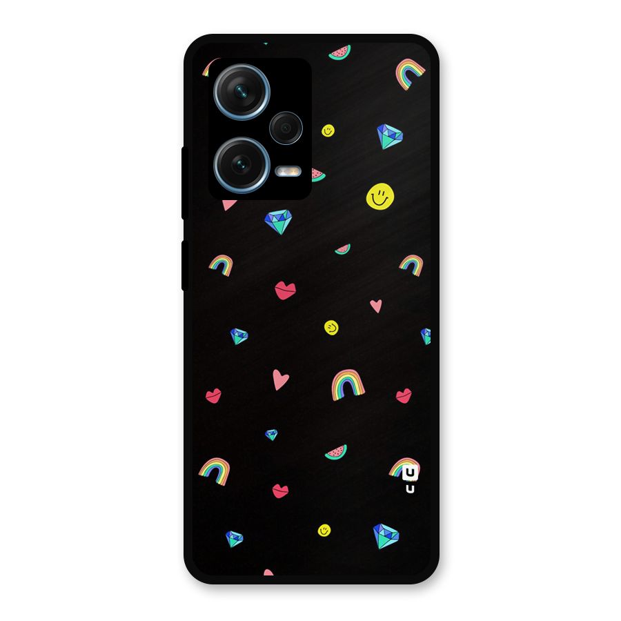 Cute Multicolor Shapes Metal Back Case for Redmi Note 12 Pro Plus 5G