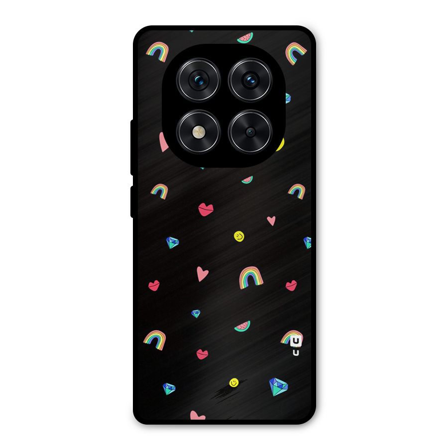 Cute Multicolor Shapes Metal Back Case for Redmi Note 14 Pro 5G