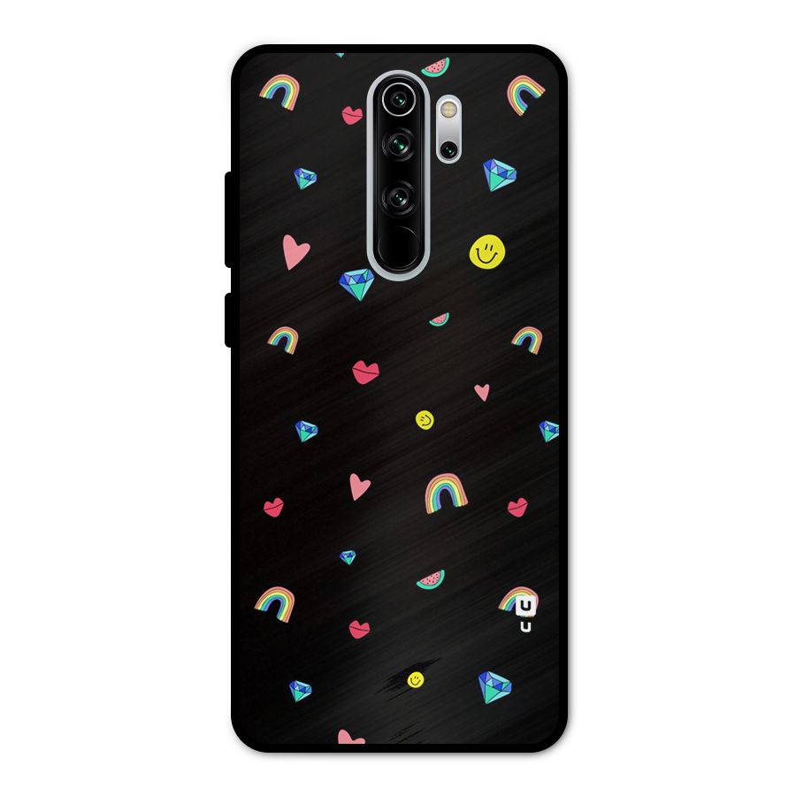 Cute Multicolor Shapes Metal Back Case for Redmi Note 8 Pro