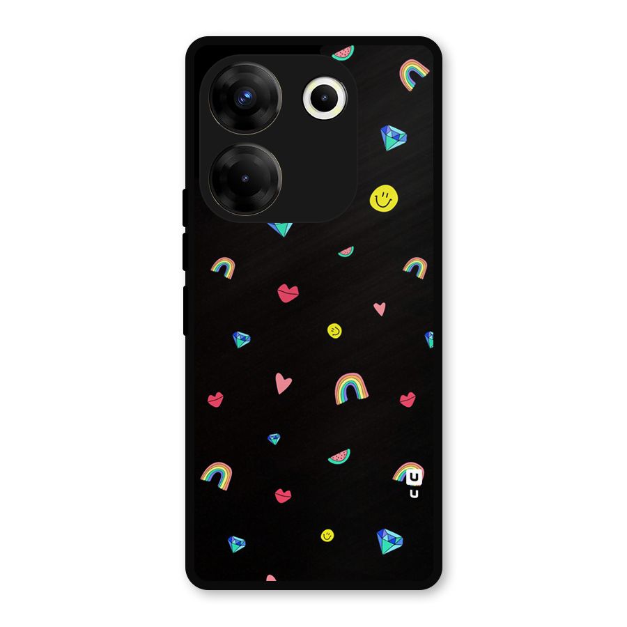 Cute Multicolor Shapes Metal Back Case for Tecno Camon 20 Pro