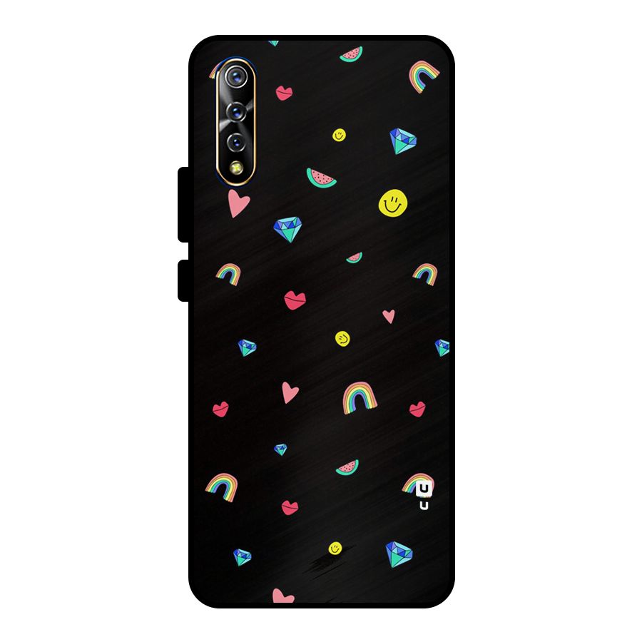 Cute Multicolor Shapes Metal Back Case for Vivo S1