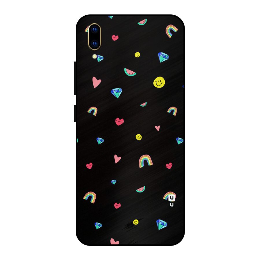 Cute Multicolor Shapes Metal Back Case for Vivo V11 Pro