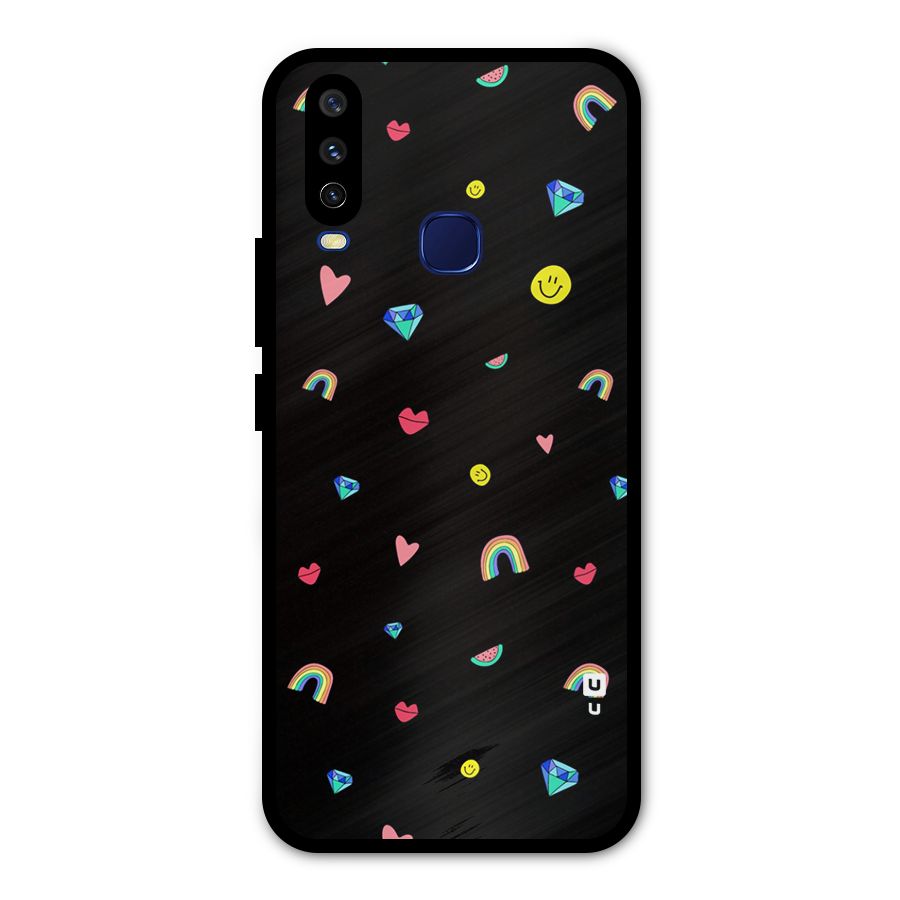 Cute Multicolor Shapes Metal Back Case for Vivo V17