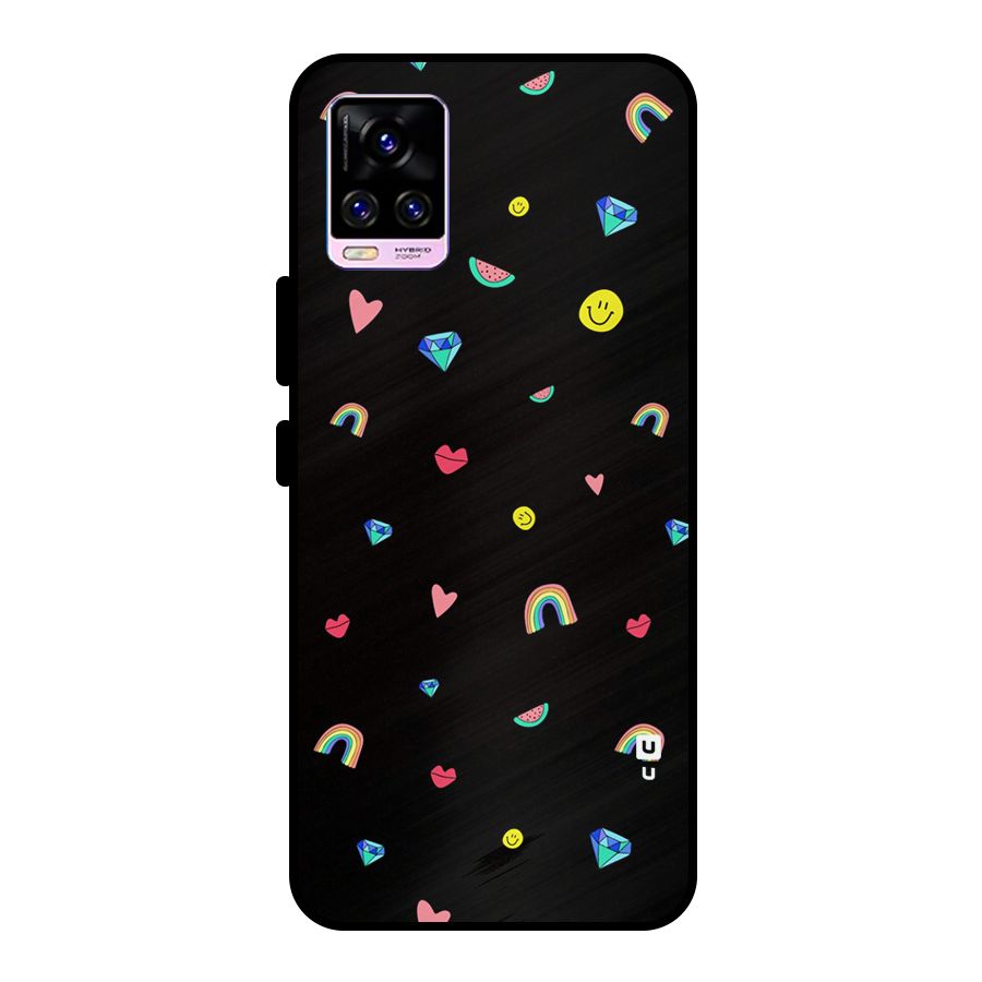 Cute Multicolor Shapes Metal Back Case for Vivo V20 Pro